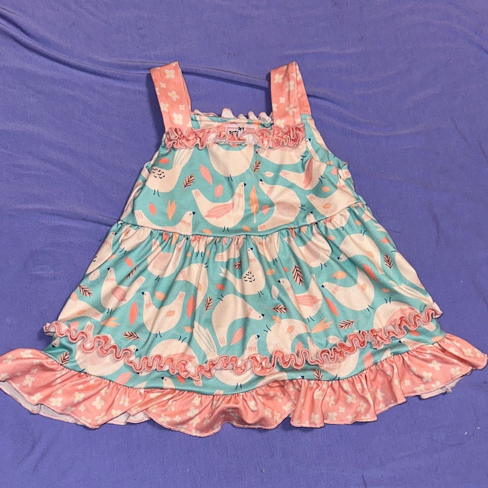 Charming Pink and Blue Kids Dress